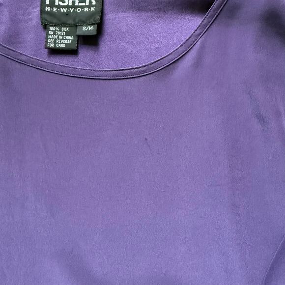 Eileen Fisher Vintage Purple Silk Blouse Women’s S/M Minimalist Top - Picture 7 of 8